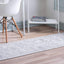 Alfombra área medallón 2x6ft1" blanco/gris