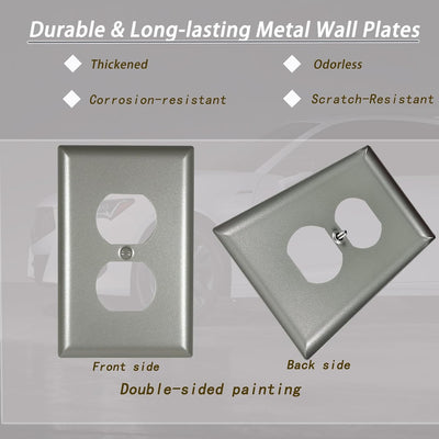 Cubiertas metal enchufes pared interruptor varios