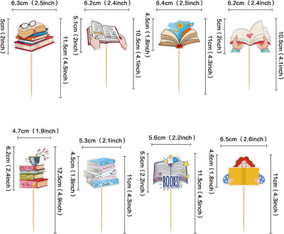 32 Pzas Libros Cupcakes Purpurina Regreso Escuela Baby Shower
