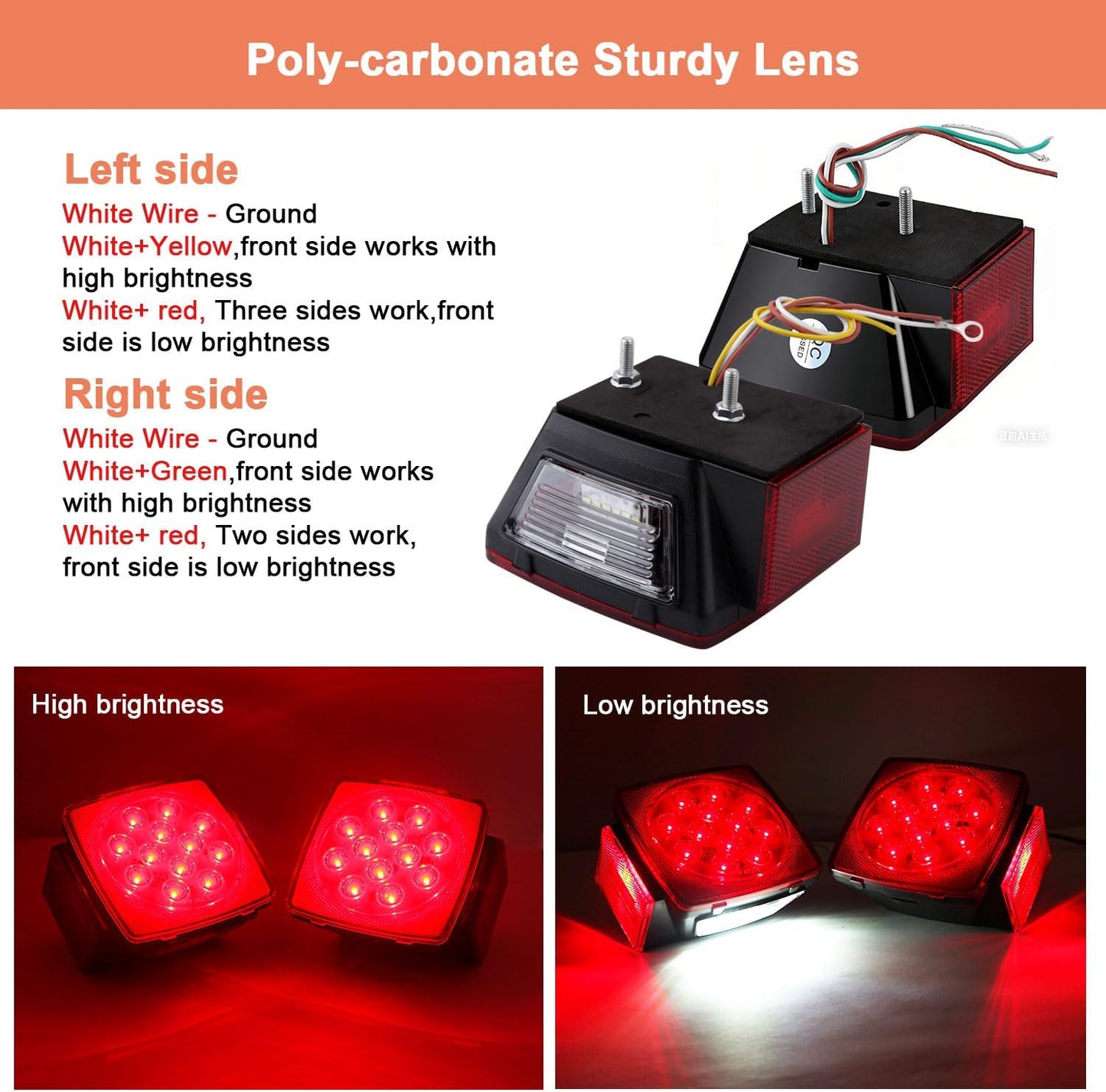Kit Luces LED Traseras Remolque 2 Rojos 4 Ámbar 2.5"