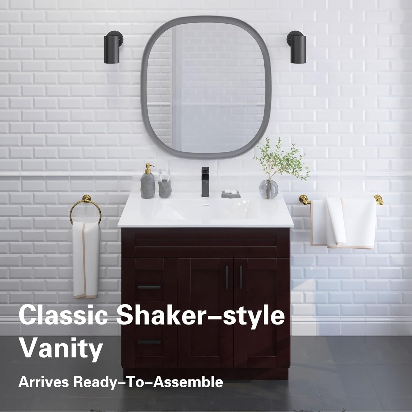 Lavabo baño con cajones 36pulg
