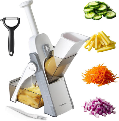 Rebanador mandolina para verduras grosor ajustable gris