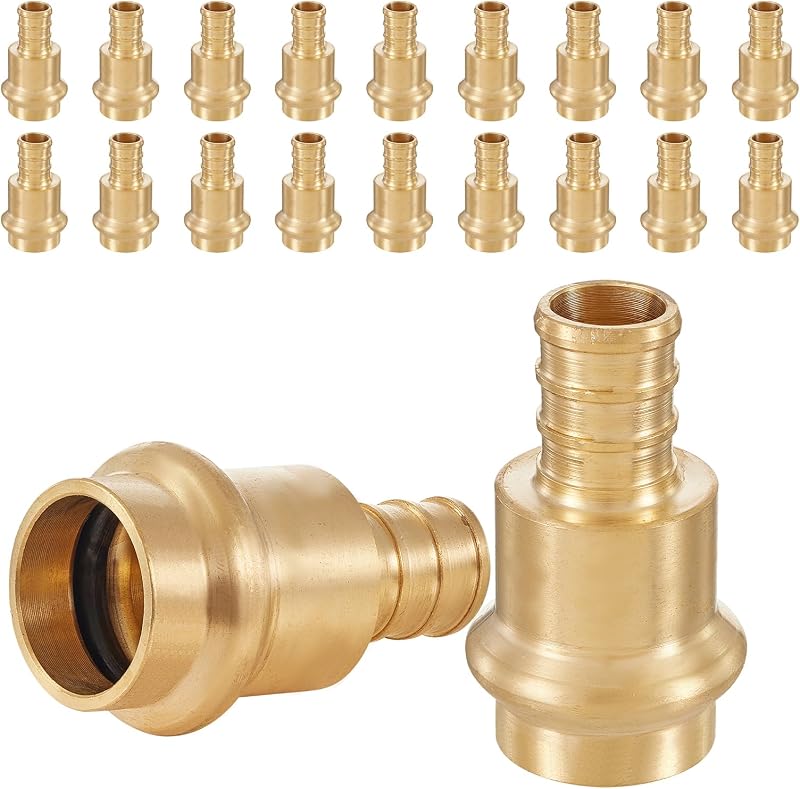 20 Adaptadores PEX cobre 1/2x1/2 con abrazadera latón