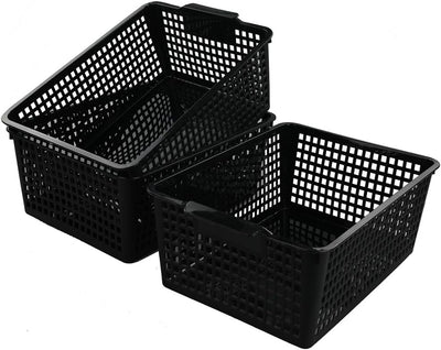 Cestas organizadoras plástico negro set 3