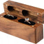 Caja madera anillos dobles 2 ranuras ceremonia boda