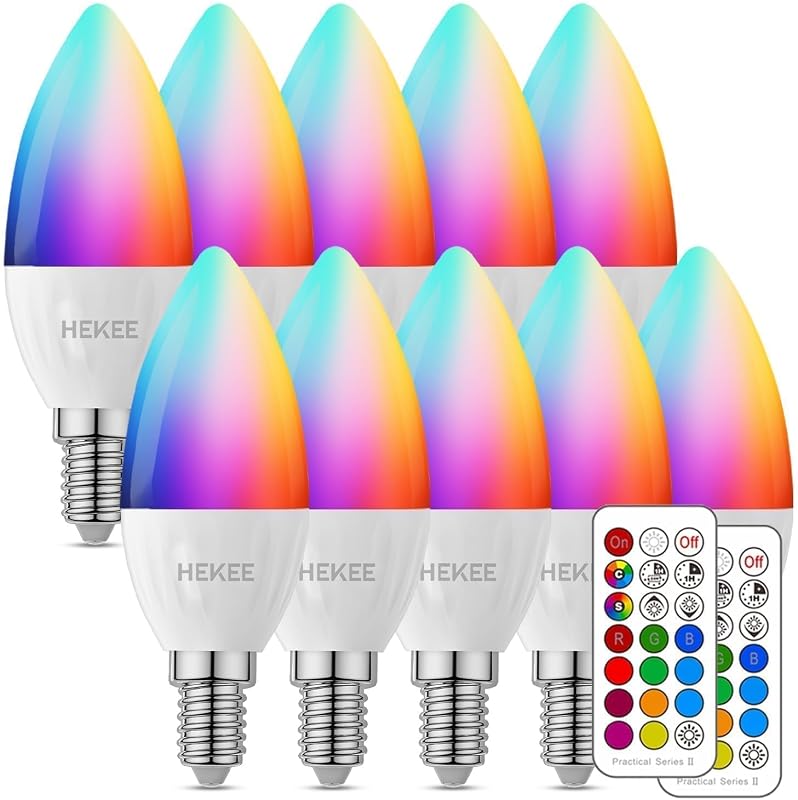 Bombilla LED E12 B11 5W 12 colores control remoto