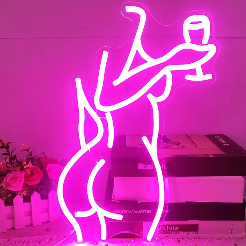 Letrero Neón Dama Sexy para Dormitorio Bar Fiesta