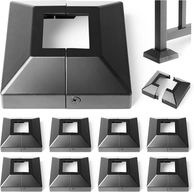 Cubierta poste hierro 1.5x1.5pulg 8 Pzas Negro