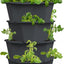 Maceta vertical apilable 4 niveles para jardín gris