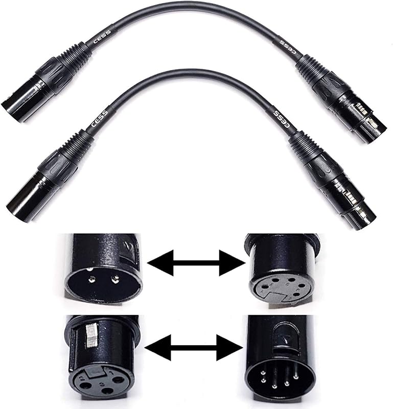 Juego 2 adaptadores XLR 3 a 5 pines