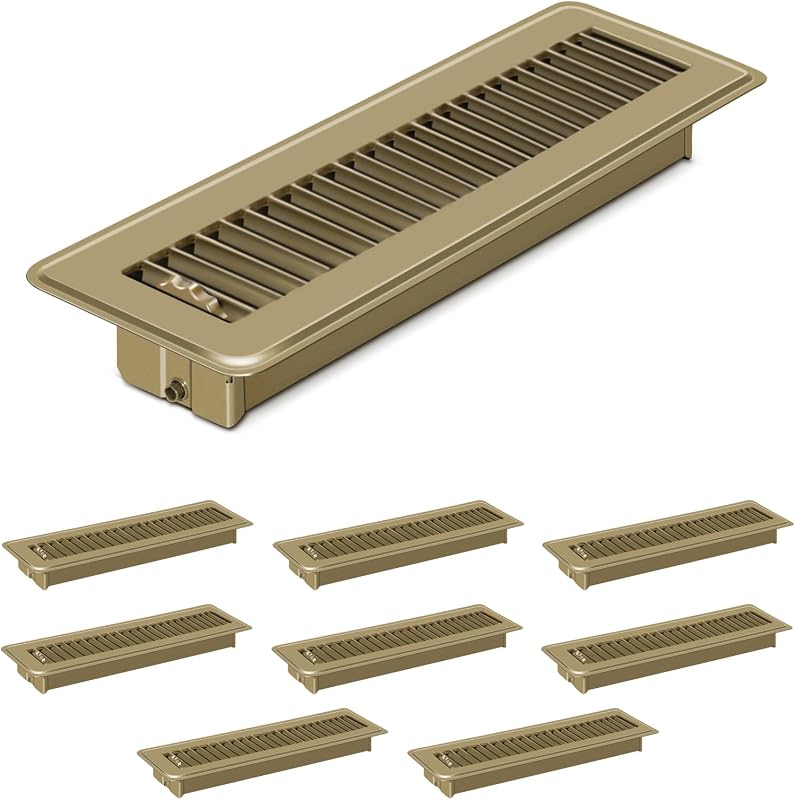 4 Pzas Rejillas Ventilación Piso 2x12" Metal Resiste Oxido