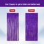 4 Cortinas Flecos Oropel Morado 3.3x6.6ft Boda Fiesta