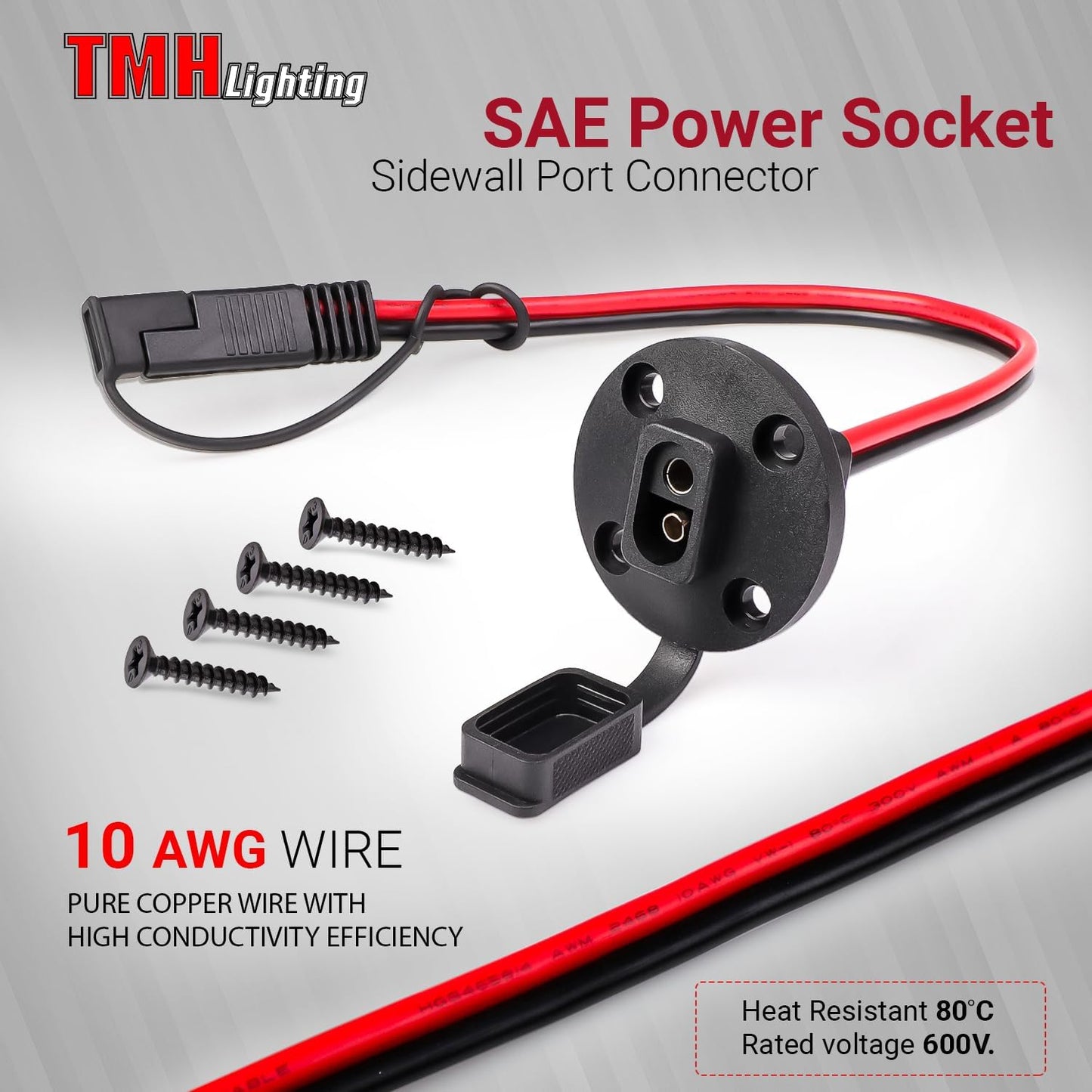 Conector SAE 10 AWG enchufe panel solar 2 pines