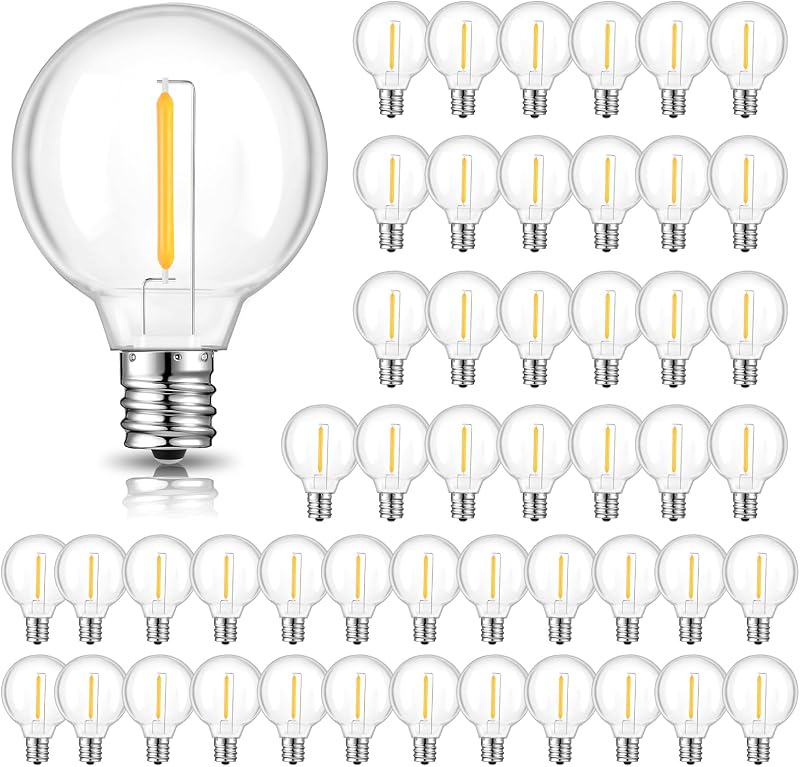 50 Bombillas LED G40 E12 Regulables Blanco Cálido