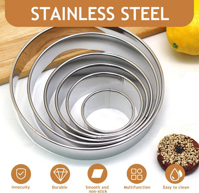 Set 6 Cortadores Galletas Acero Inox 2-6pulg