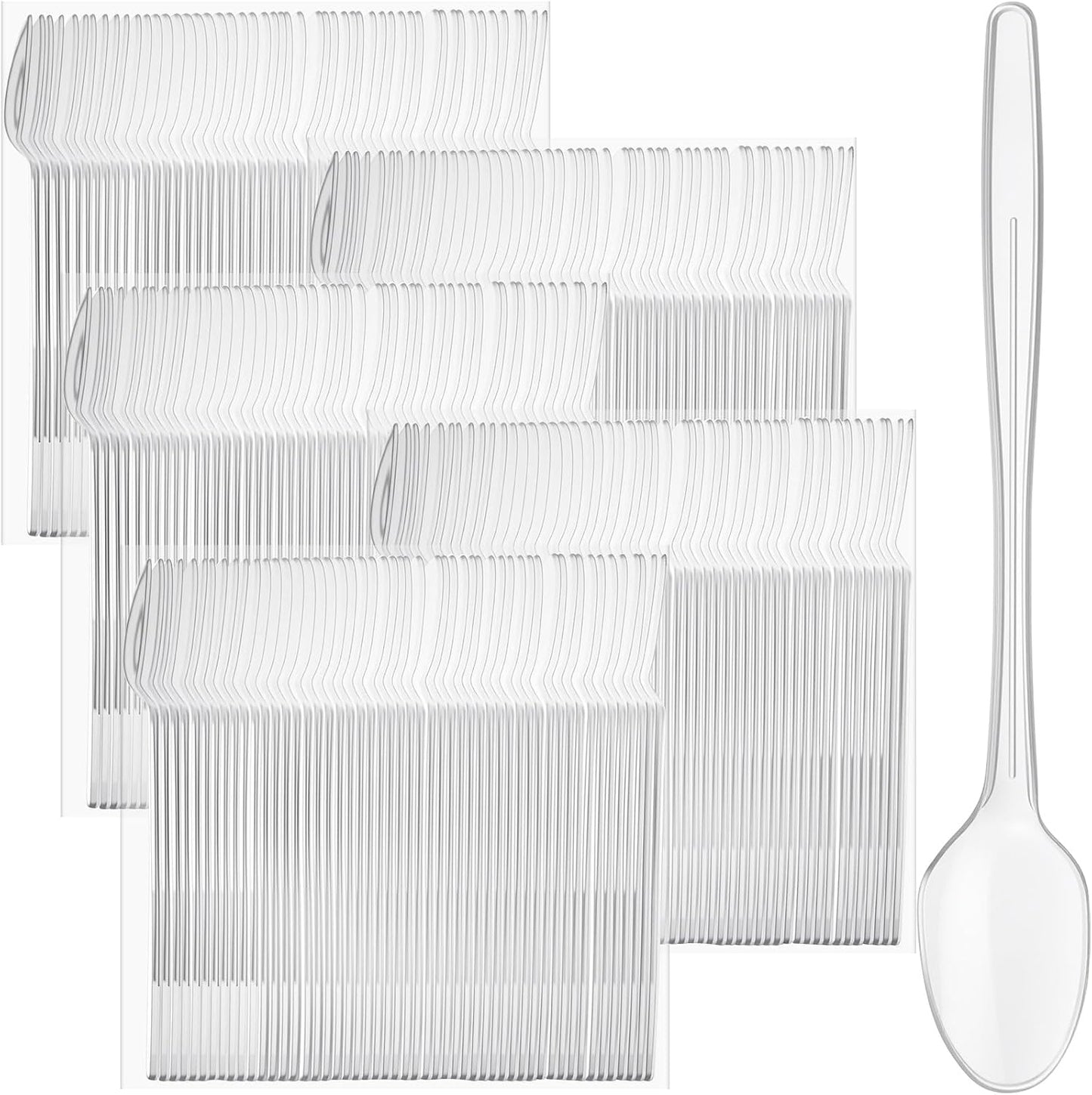 500 Cucharas Plástico Helado 8pulg Resistentes