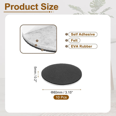 10 Almohadillas EVA para Muebles Patas 3.15pulg