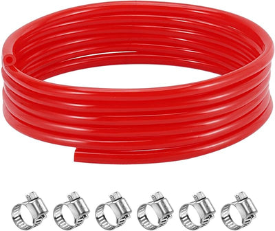 Tubería gas CO2 rojo 15ft 5/16pulg con 6 abrazaderas Kegerator