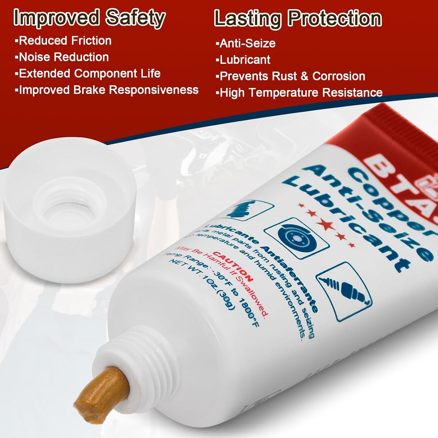 Lubricante antiagarre grasa cobre bujías 1oz 2pzas
