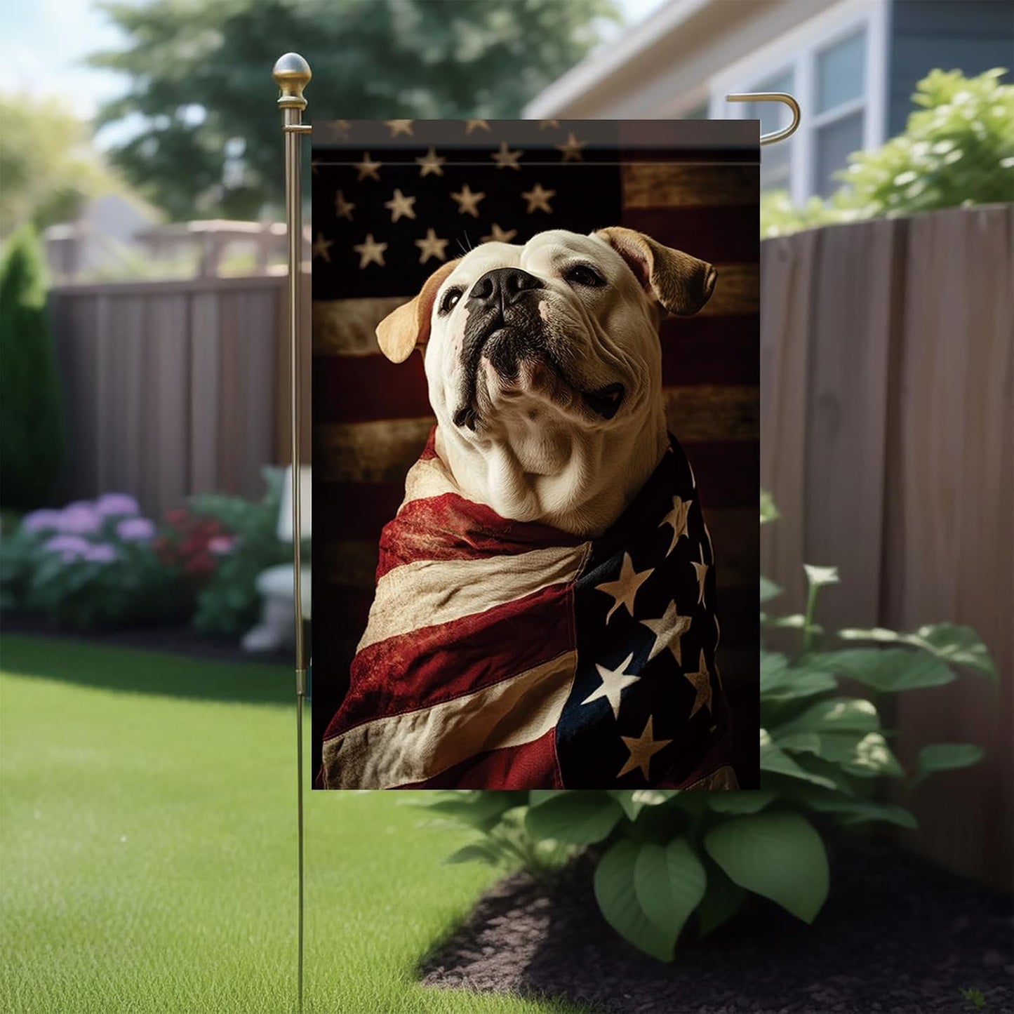 Bandera jardín patriótica 12x18pulg doble cara 4 de julio