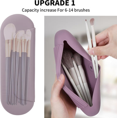 Soporte silicona brochas maquillaje estuche viaje