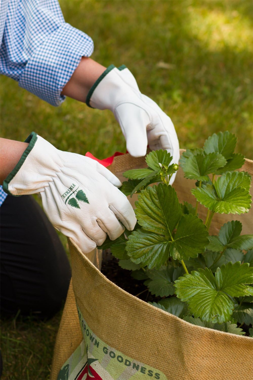 Guantes cuero trabajo jardín y aire libre 1 Pza