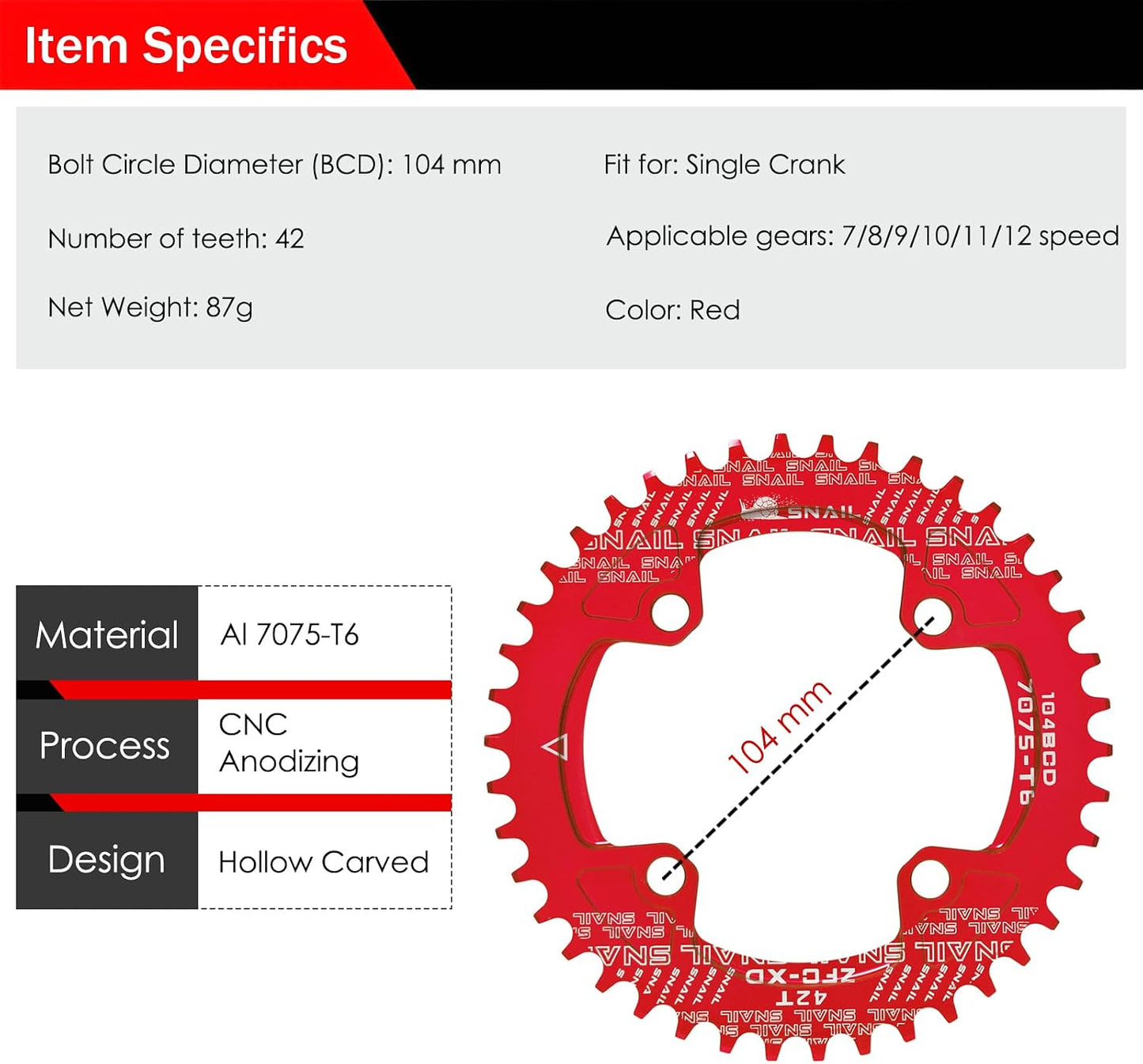 Cadena ancho estrecho 30-52 dientes para bicicleta MTB