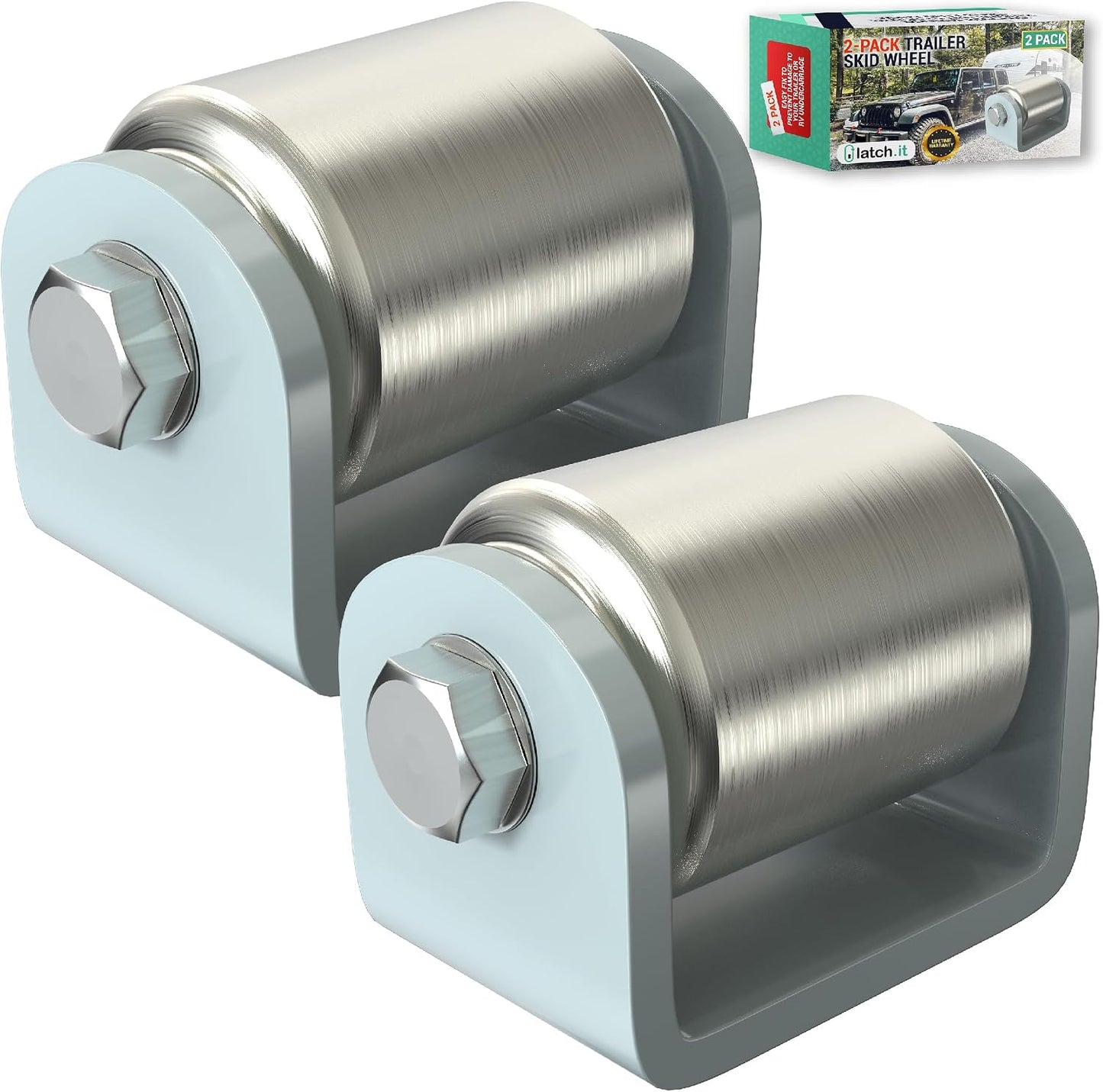 2 Ruedas deslizantes remolque acero 2"