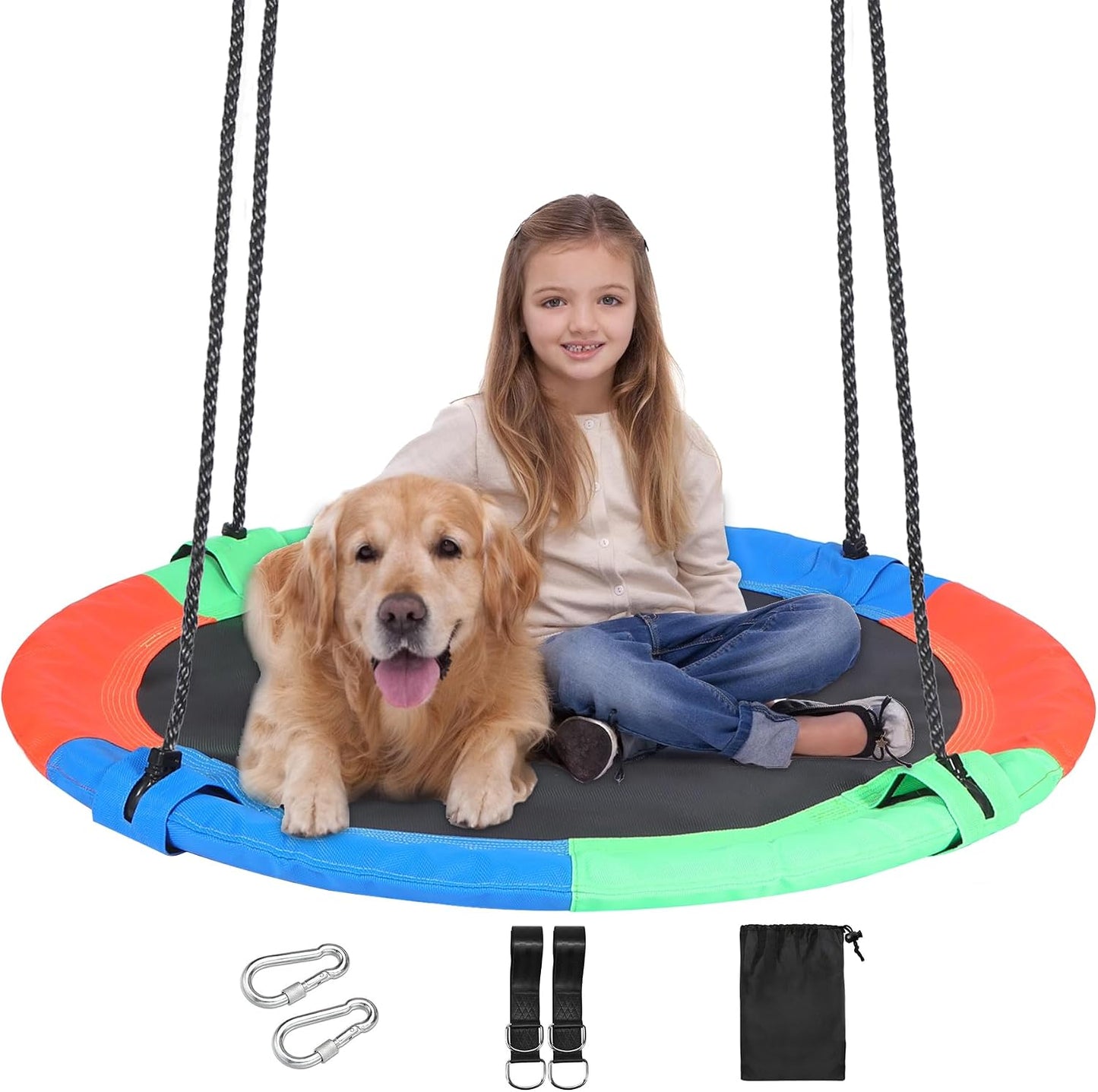Columpio árbol 43pulg para niños al aire libre arcoíris