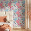 Papel tapiz vintage hortensias colibrí autoadhesivo