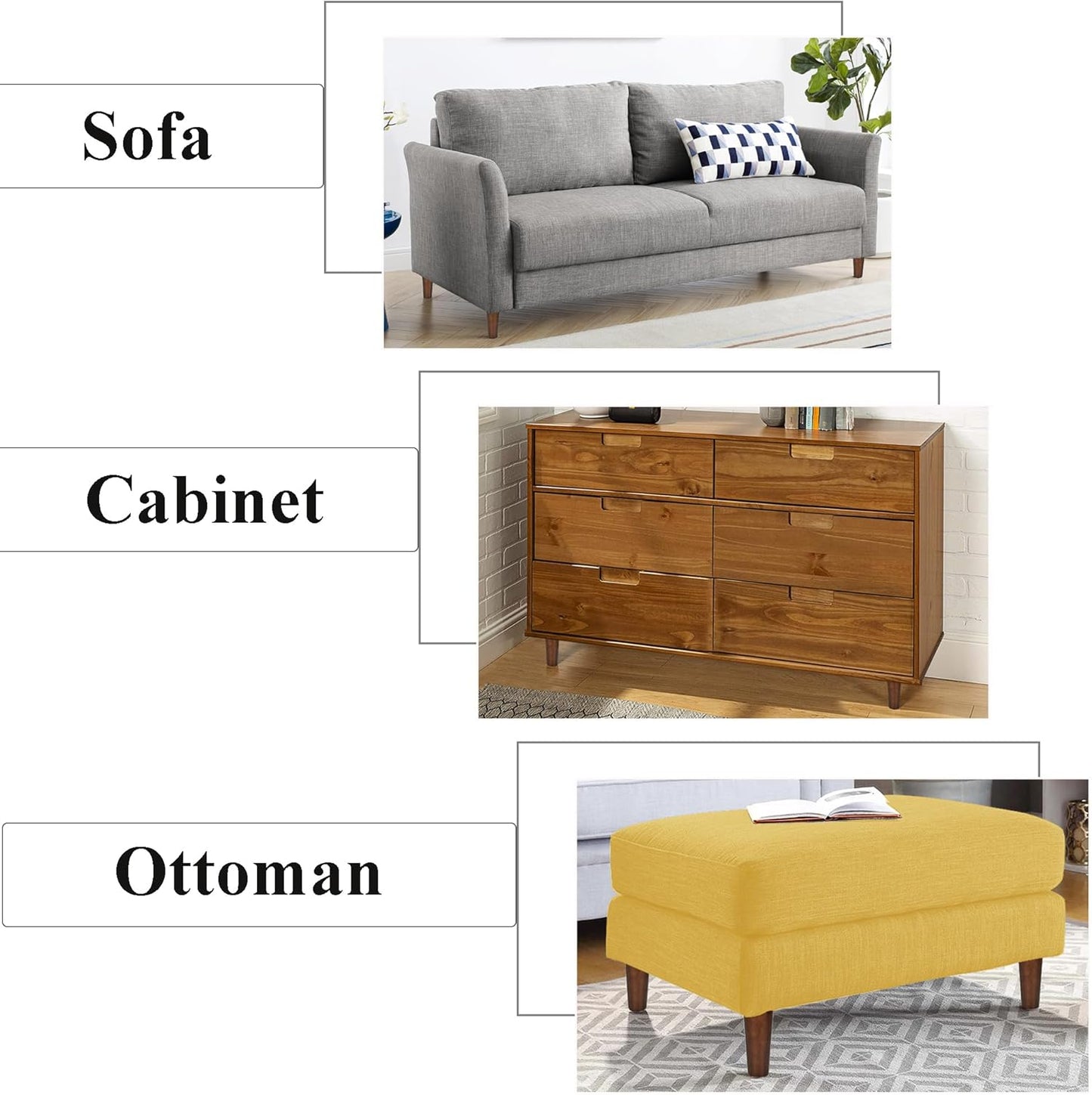Patas madera nogal para muebles set 4 6pulg