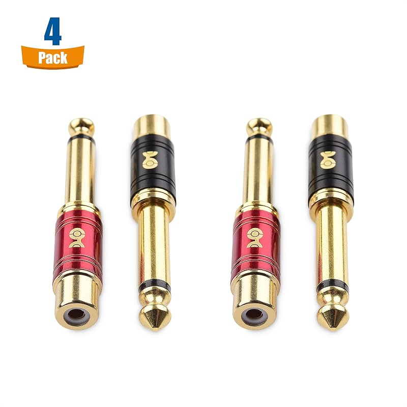 Pack 4 adaptadores RCA a 1/4