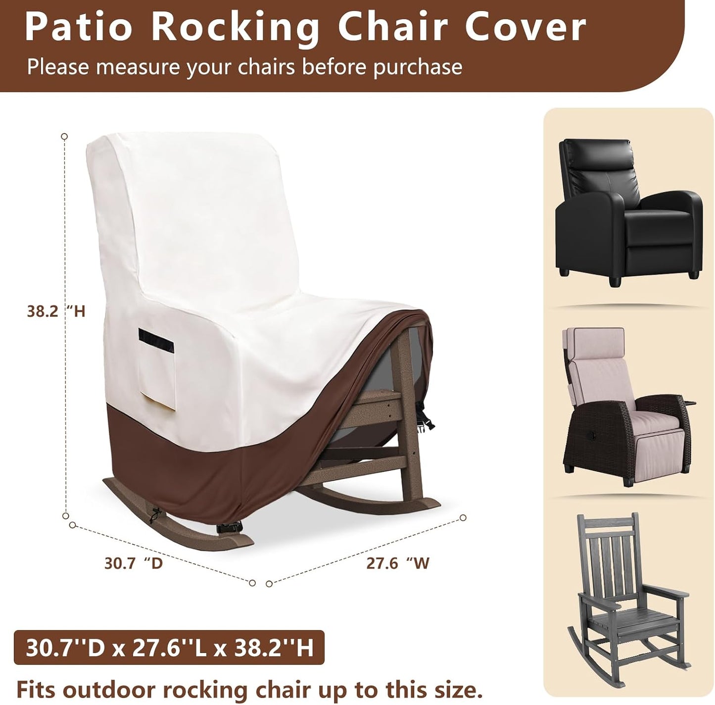 Fundas silla balancín patio 600D impermeable