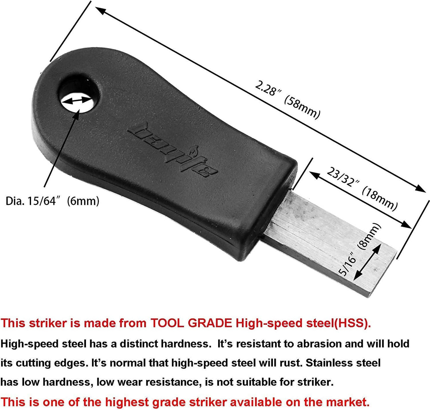 Pack 3/5/10 Striker-Pro acero alta velocidad para Ferro Rod