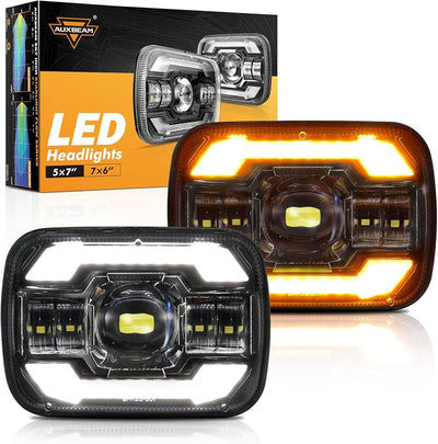 Faros delanteros LED negros Jeep YJ XJ H6054