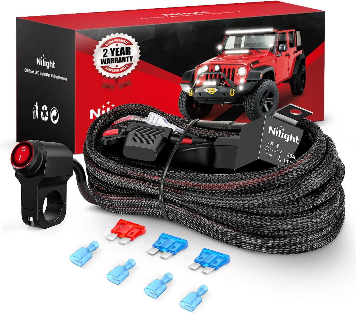 Kit arnés cable 16 AWG 12V interruptor manillar motocicleta