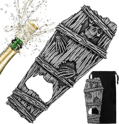 Abrebotellas de calavera gótica plateada regalo para hombres mujeres