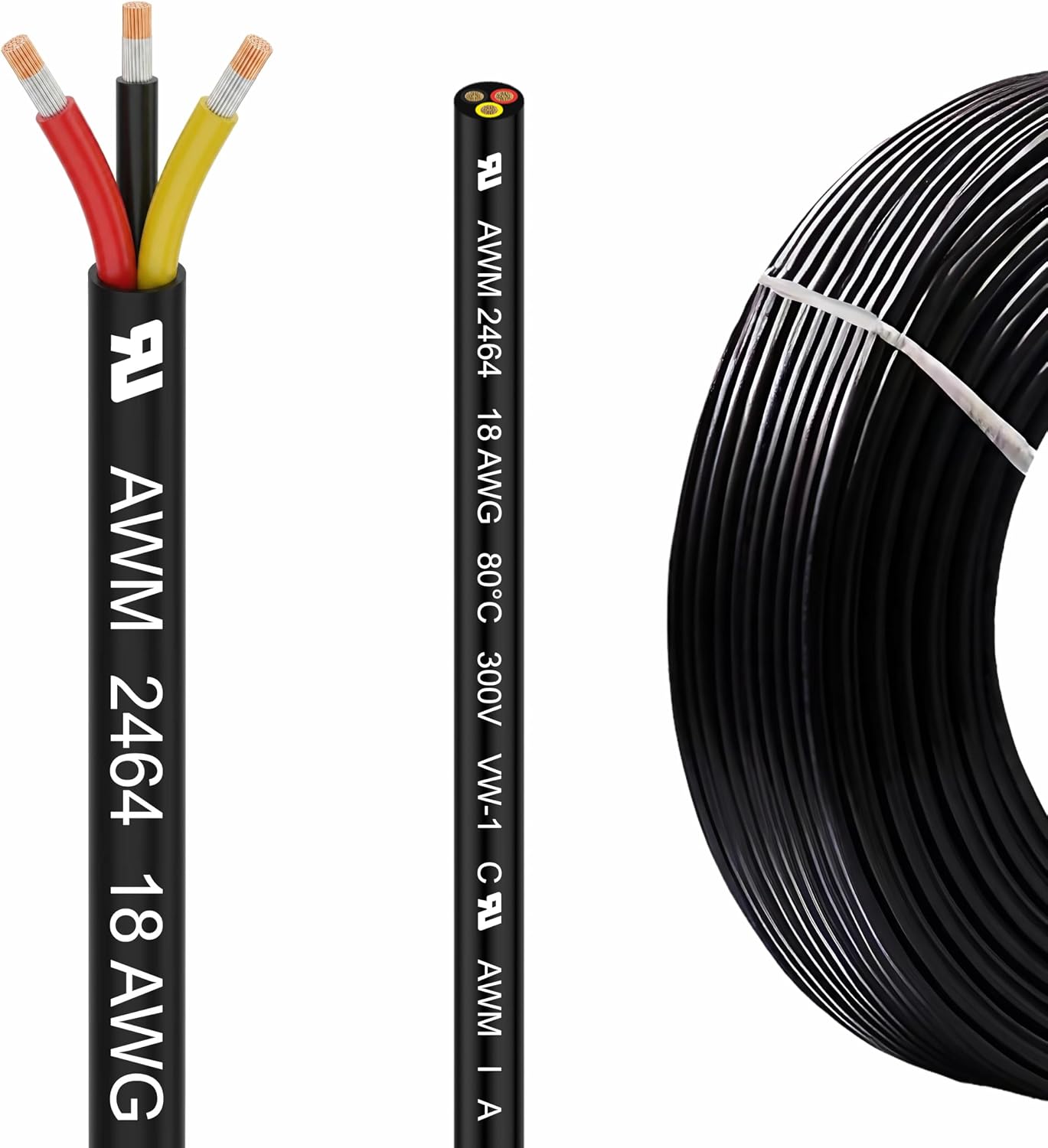 Cable eléctrico 18 AWG 3 alambre 20ft PVC