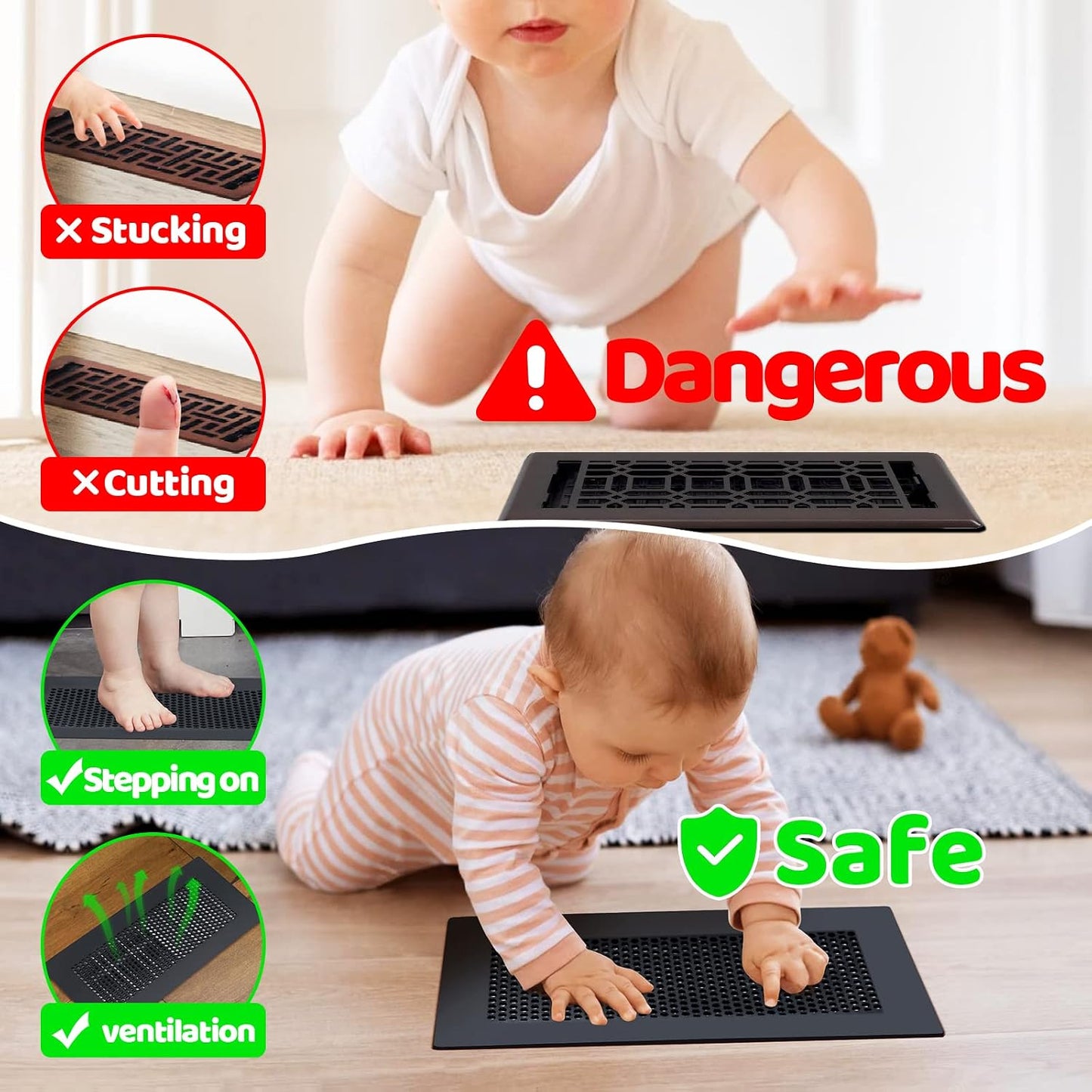 Cubierta ventilación silicona suave para hogar a prueba de niños