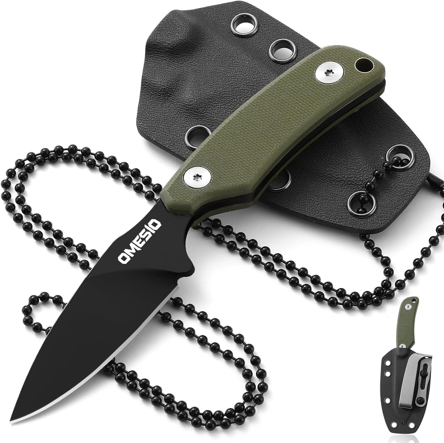 Cuchillo EDC hoja D2 2.99pulg mango G10 collar funda