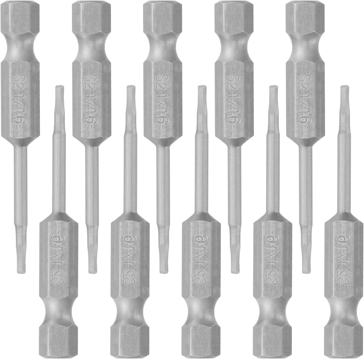 Set 10 Brocas Allen 1/16pulg Vástago 1/4pulg Acero S2