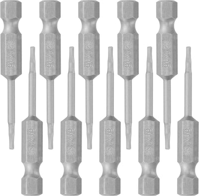 Set 10 Brocas Allen 1/16pulg Vástago 1/4pulg Acero S2