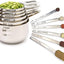 Set 12 Tazas y Cucharas Acero Inox 18/10 Apilables para Cocina