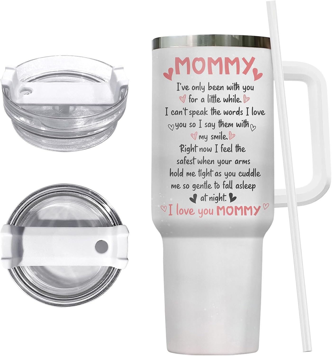 Vaso térmico acero inox asa pajita 40oz regalo mamá elefante