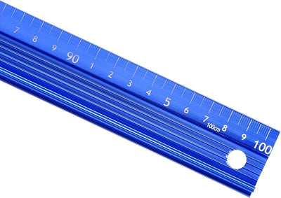 Regla metal aluminio 39.4pulg medición precisa corte recto azul