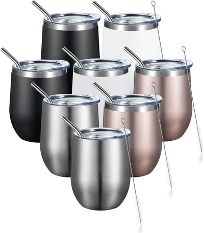 Vaso acero inox doble pared 12oz con tapa y pajita