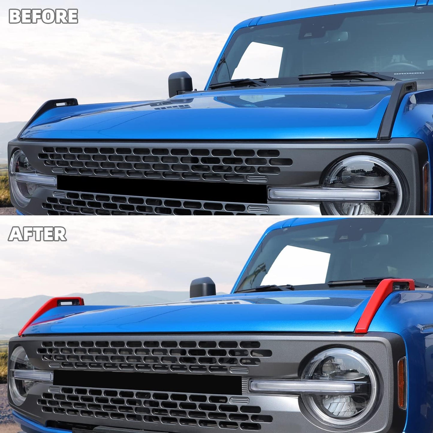 Cubierta bisagra capó Ford Bronco 21-25 Trail Sights rojo