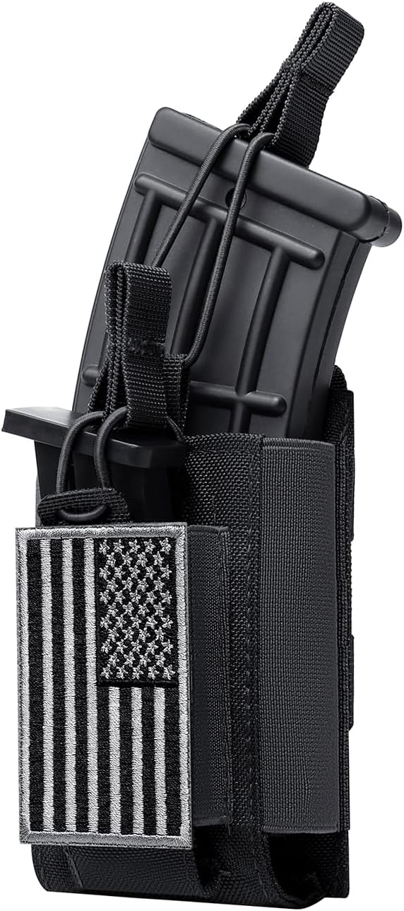 Bolsa soporte elástico para cargador M4 M16 con parche bandera