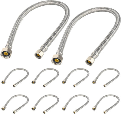 Pack 10 Líneas Suministro Grifo 20pulg 1/2 FIP x 3/8 Acero Inox