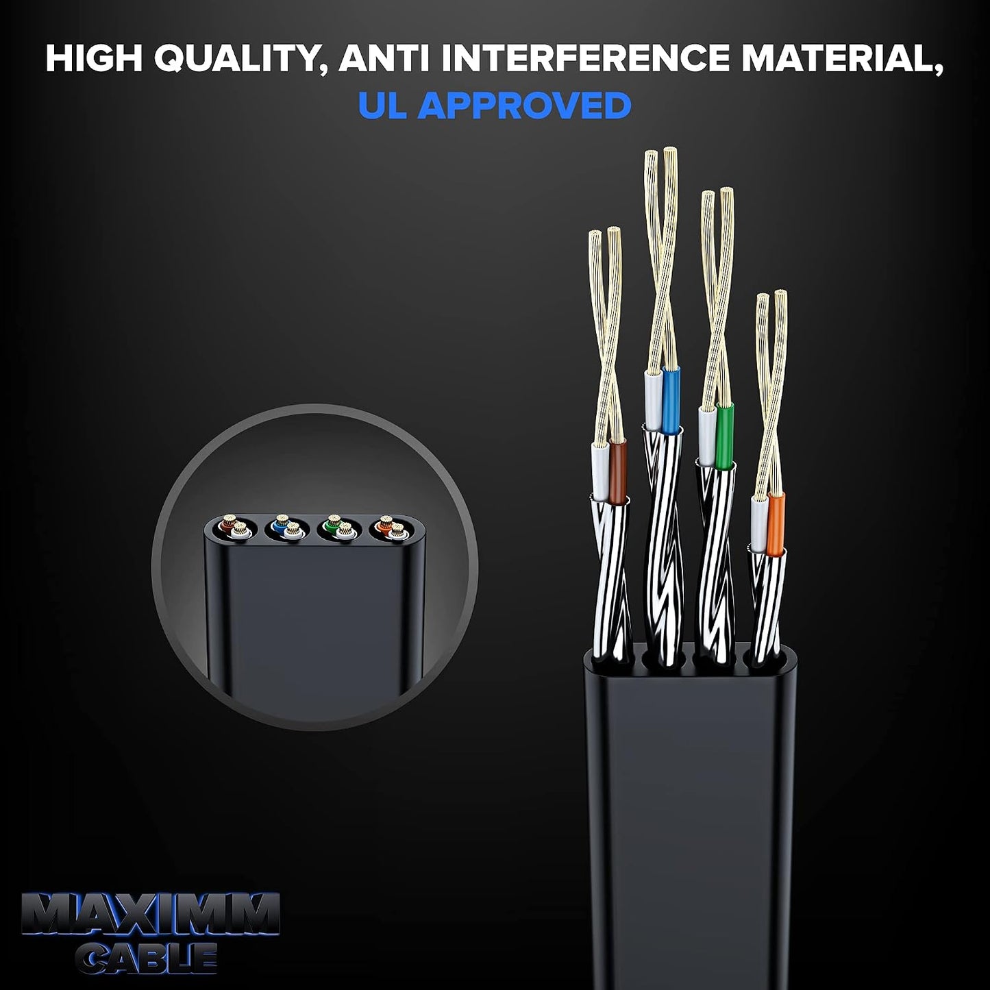 Cable Ethernet Plano Cat7 10 Gbps 6pies 5unid RJ45 Dorados